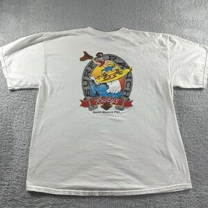 VINTAGE Rusty's Surf‎ Ranch Santa Monica Pier Cali Shirt Mens 2x White Graphic